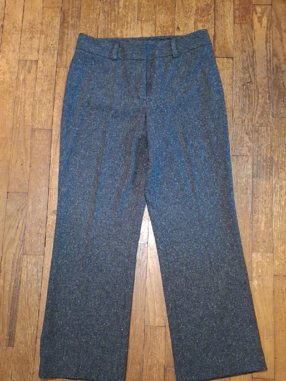 Josephine Chaus Petite Textured Tweed-Look Trousers in Charcoal Gray